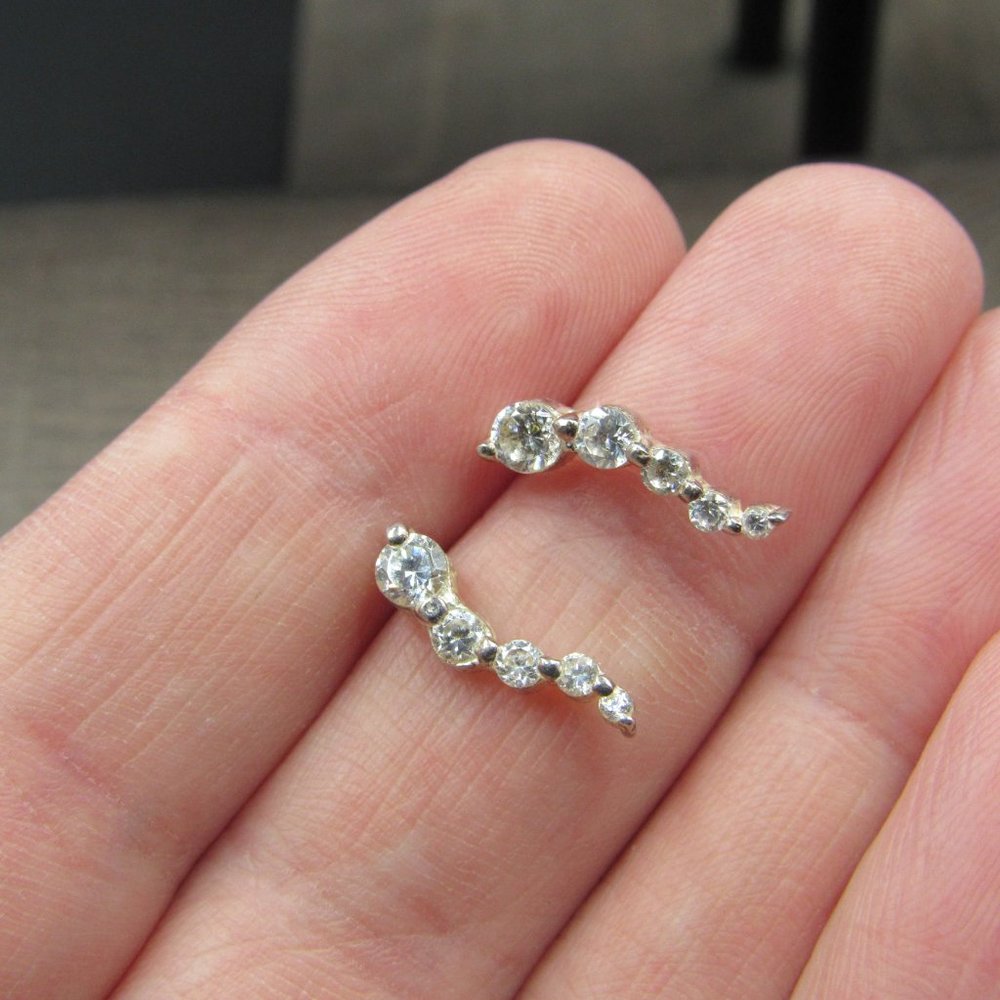 Sterling Rustic Journey Cubic Zirconia Earrings - Picture 2 of 7